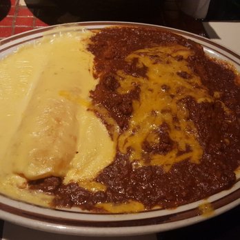 El Rancho Grande - Night Hawk (cheese/onion enchiladas covered w/chili con carne and cheddar; soft cheddar cheese taco topped w/queso) - Mexican Near Me - Tulsa, Oklahoma El Rancho Grande - Night Hawk (cheese/onion enchiladas covered w/chili con carne and cheddar; soft cheddar cheese taco topped w/queso) - Mexican Near Me - Tulsa, Oklahoma