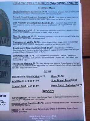 Menu photo 6 Beach Belly Bobs Sandwich Shop Flagler Beach, FL