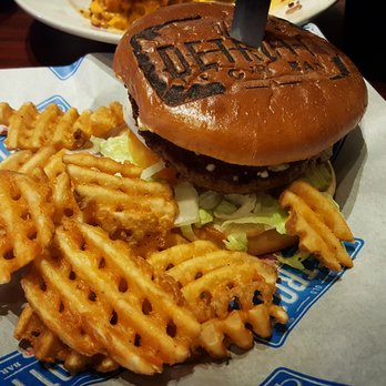 Old Detroit Burger Bar - The Mack Ave Burger. Waffle Fries - Sports Bars Near Me - Clawson, Michigan Old Detroit Burger Bar - The Mack Ave Burger. Waffle Fries - Sports Bars Near Me - Clawson, Michigan