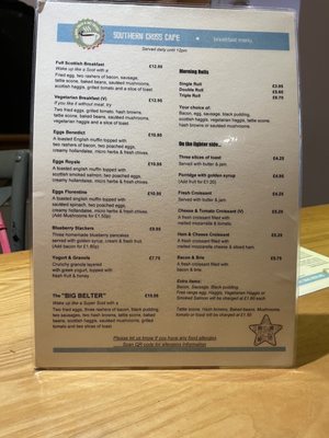 Menu photo 4 Southern Cross Cafe Edinburgh, EDH
