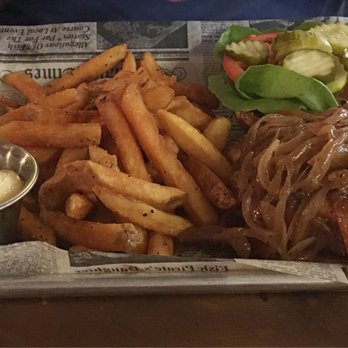 Prohibition Kitchen - BYOB (Build Your Own Burger) - lettuce, tomato, mayonnaise, bacon, caramelized onion - Bars Near Me - St. Augustine, Florida Prohibition Kitchen - BYOB (Build Your Own Burger) - lettuce, tomato, mayonnaise, bacon, caramelized onion - Bars Near Me - St. Augustine, Florida