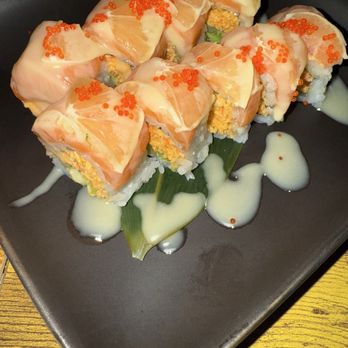 Robata-X Sushi & Izakaya - Lemon salmon roll. Probably my favorite of the night, the House lemon miso sauce is amazing! - Sushi Bars Near Me - Oceanside, California Robata-X Sushi & Izakaya - Lemon salmon roll. Probably my favorite of the night, the House lemon miso sauce is amazing! - Sushi Bars Near Me - Oceanside, California
