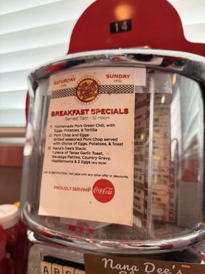 Menu photo 3 Nana Dee's Diner Mesa, AZ
