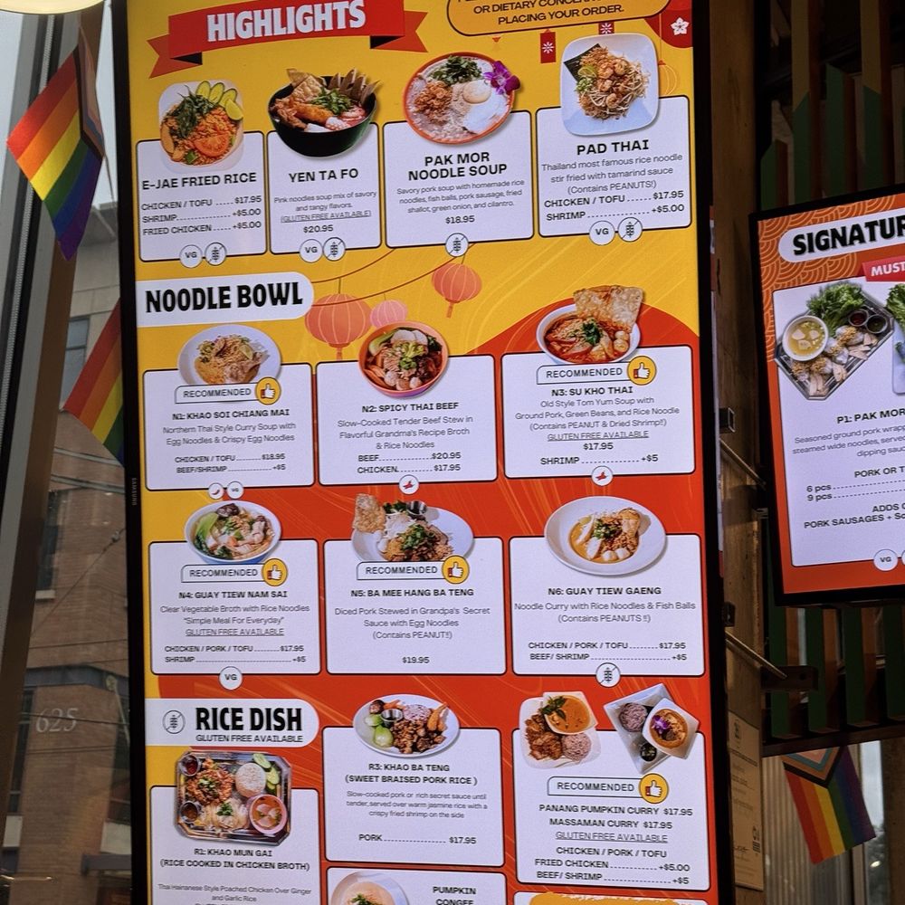 E-Jae Pak Mor - Menu - Thai Near Me - Seattle, Washington