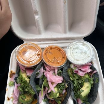 Green Tomato Grill - Vegan breakfast tacos! You have to modify their regular breakfast tacos a little! - New American Near Me - Costa Mesa, California
