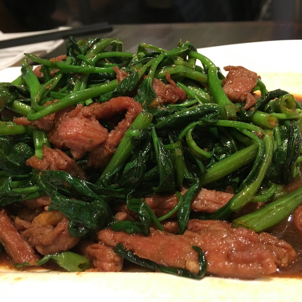 Five Spices House - Boston - Beef watercress stir fry: savory and salty, perfect with rice. - Szechuan Near Me - Boston, Massachusetts Five Spices House - Boston - Beef watercress stir fry: savory and salty, perfect with rice. - Szechuan Near Me - Boston, Massachusetts