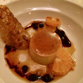 Chez Panisse - Creme Caramel with mandarins and huckleberry - New American Near Me - Berkeley, California Chez Panisse - Creme Caramel with mandarins and huckleberry - New American Near Me - Berkeley, California