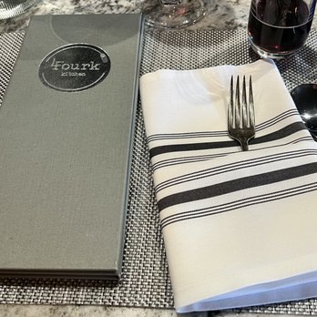 Fourk Kitchen - Folsom - Place setting. I liked the Riunite starter. - New American Near Me - Folsom, California Fourk Kitchen - Folsom - Place setting. I liked the Riunite starter. - New American Near Me - Folsom, California