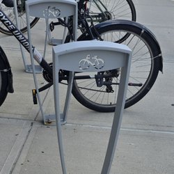 Pawtucket Central Falls Train Station - Bicycle parking near bus stop