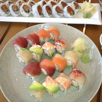 NORI - Spicy Yellowtail and Tuna in the back and (2) Rainbow rolls in front - Sushi Bars Near Me - Phoenix, Arizona NORI - Spicy Yellowtail and Tuna in the back and (2) Rainbow rolls in front - Sushi Bars Near Me - Phoenix, Arizona