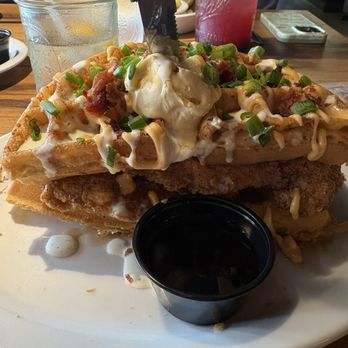 Huckleberry's - Stacked Chicken & Waffles - Breakfast & Brunch Near Me - Gresham, Oregon