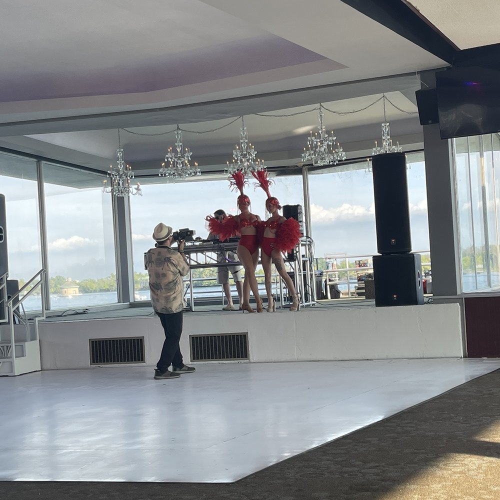 Main floor stage with show girls