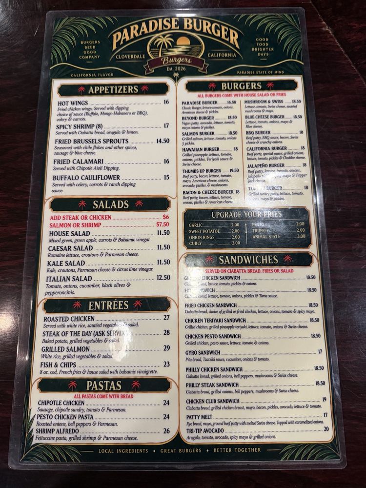 Paradise Burger And Kitchen Logo