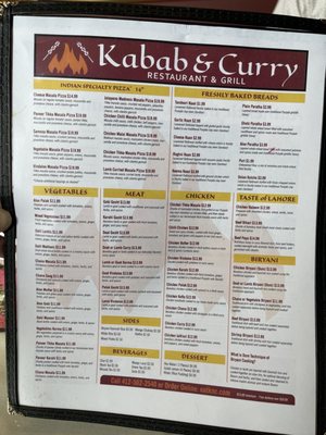 Menu photo 7 Kabab & Curry Restaurant & Grill Pittsburgh, PA
