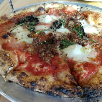 Faulisi Caffè & Enoteca - Margherita with Calabrian Sausage - Pizza Near Me - Cary, North Carolina Faulisi Caffè & Enoteca - Margherita with Calabrian Sausage - Pizza Near Me - Cary, North Carolina