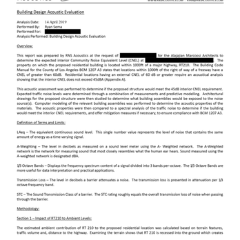 RNS Acoustics - A report was prepared for client detailing methods, data, & results of analysis.  Design modifications and additional recommend included. - Home Theatre Installation Near Me - San Diego, California