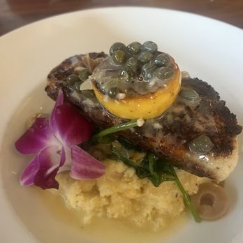 Mb Grille - Parmesan Crusted Fresh Halibut and Cheese Potatoes - Seafood Near Me - Torrance, California Mb Grille - Parmesan Crusted Fresh Halibut and Cheese Potatoes - Seafood Near Me - Torrance, California
