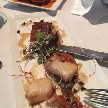 Salt Kitchen & Bar - Wentworth By The Sea - Scallop app. Bacon and maple syrup - Italian Near Me - New Castle, New Hampshire Salt Kitchen & Bar - Wentworth By The Sea - Scallop app. Bacon and maple syrup - Italian Near Me - New Castle, New Hampshire
