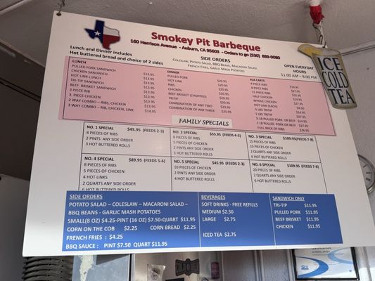 Menu photo 1 Smokey Pit Barbeque Texas Style Auburn, CA Menu photo 1 Smokey Pit Barbeque Texas Style Auburn, CA