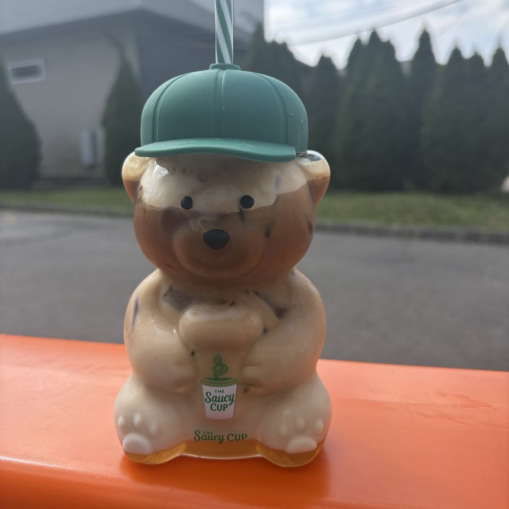 The Saucy Cup - Vanilla bean latte in a bear cup - Coffee & Tea Near Me - Wayne, New Jersey