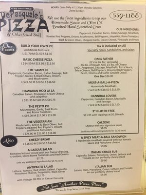 Menu photo 1 DePasquale's Pizza Salida, CO