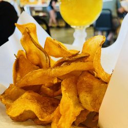 Grumps Burgers - Homemade Chips w/ Queso! Amazing.