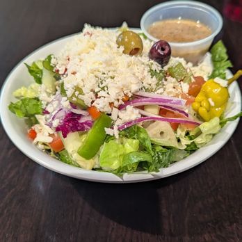 Odeh’s Mediterranean Kitchen - Side Greek salad. Not to be confused with a small. Which is gigantic. - Mediterranean Near Me - High Point, North Carolina