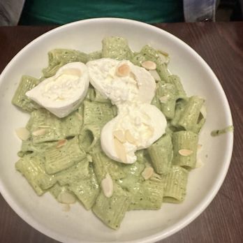 Fuzi Pasta Co - Rigatoni Pesto with Burrata - Pasta Shops Near Me - Fresh Meadows, New York Fuzi Pasta Co - Rigatoni Pesto with Burrata - Pasta Shops Near Me - Fresh Meadows, New York