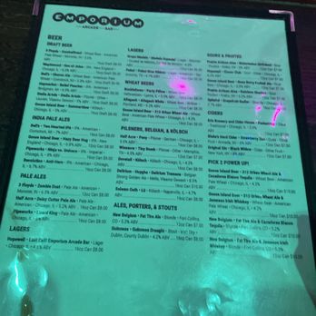 Emporium Arcade Bar - Current drink menu as of June 27, 2024 - Bars Near Me - Chicago, Illinois