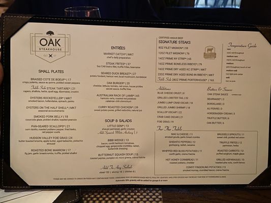 Menu photo 3 Oak Steakhouse Charlotte, NC