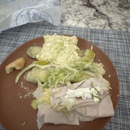 Very messy way to prepare a sandwich bread all soggy Very messy way to prepare a sandwich bread all soggy