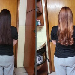 Haircoven - My hair Before, after I had been dying it for months with boxed hair dye, and After looking all refreshed and new!
