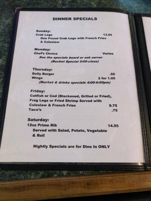 Menu photo 7 Hurricane Dolly's Sunrise Beach, MO
