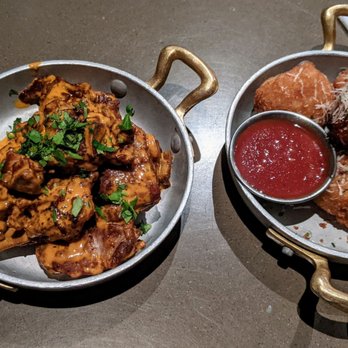 Eureka! - Sherry Braised Pork Riblets and Mac N' Cheese Balls - American Near Me - Indian Wells, California Eureka! - Sherry Braised Pork Riblets and Mac N' Cheese Balls - American Near Me - Indian Wells, California
