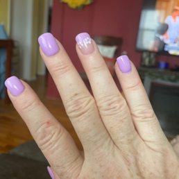 I showed Andy a picture and this is my Easter nails.