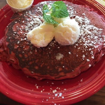 Barnaby's Cafe - Red velvet pancakes, soft and delicious and very sweet - American Near Me - Houston, Texas