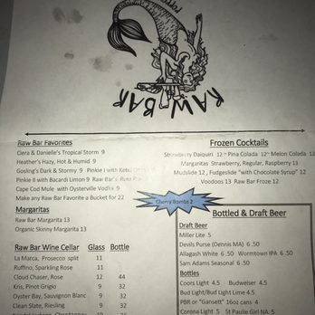 The  Raw Bar - Menu - Bars Near Me - Mashpee, Massachusetts