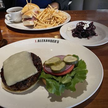 J. Alexander's - Veggie burger with braised red cabbage side - Steakhouses Near Me - Plantation, Florida