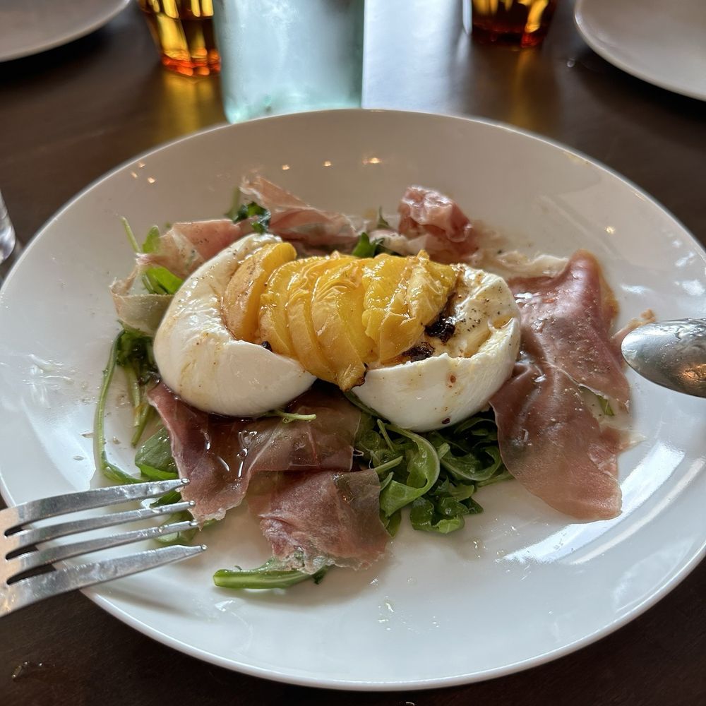Faulisi Caffè & Enoteca - Peach burrata with prosciutto - Pizza Near Me - Cary, North Carolina Faulisi Caffè & Enoteca - Peach burrata with prosciutto - Pizza Near Me - Cary, North Carolina