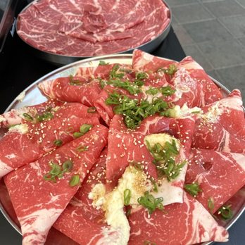Mokkoji - Prime Rib (back),  Flat Iron "Mokkoji Cut" (front) with marinade - Japanese Near Me - Irvine, California