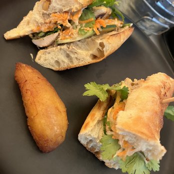 Carla - Bahn Mi sandwich and a single Maduro(sweet fried plantains) - Tacos Near Me - Long Island City, New York