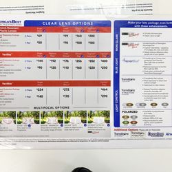 America's Best Contacts & Eyeglasses - Eyeglasses lens prices and options - the best prices in the area! Two eyeglasses for the price of one!