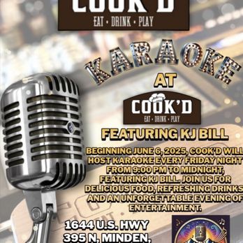 Cook’d - June 6th come join us for some karaoke! - Pizza Near Me - Minden, Nevada