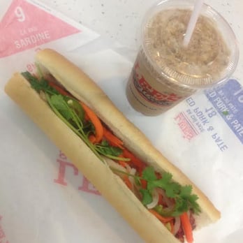 Lee's Sandwiches - #6 B.B.Q. Pork Sandwich & Small Iced Coffee - Sandwiches Near Me - Pasadena, California