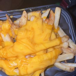 cheese fries in a plastic container cheese fries in a plastic container