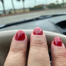 My hands are old and wrinkled, but my nails are perfect.