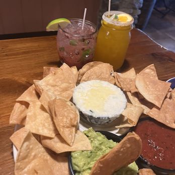 Carmelita's Mexican Restaurant - Chips, guac and queso with homemade chips; blackberry and mango margaritas - Mexican Near Me - Cicero, New York