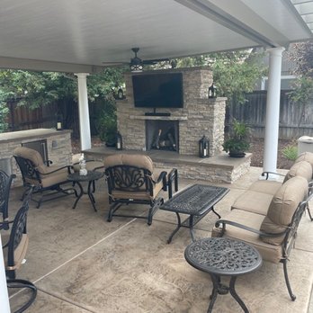 River City Landscaping - Outdoor Fireplace and TV - Landscaping Near Me - Roseville, California