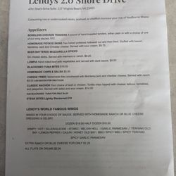 Lendy's Cafe - Menu p1