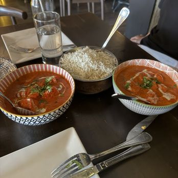 Coriander Modern Indian - Tikka masala (darker one) and butter chicken - Indian Near Me - Larchmont, New York Coriander Modern Indian - Tikka masala (darker one) and butter chicken - Indian Near Me - Larchmont, New York